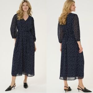 Nwt! Kaffe SALLY - Day dress - midnight white dot